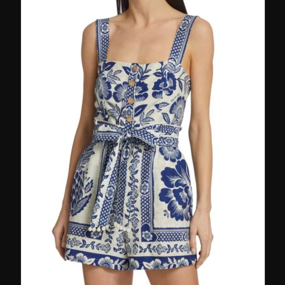 Farm Blue Pineapple Garden Romper Size Medium